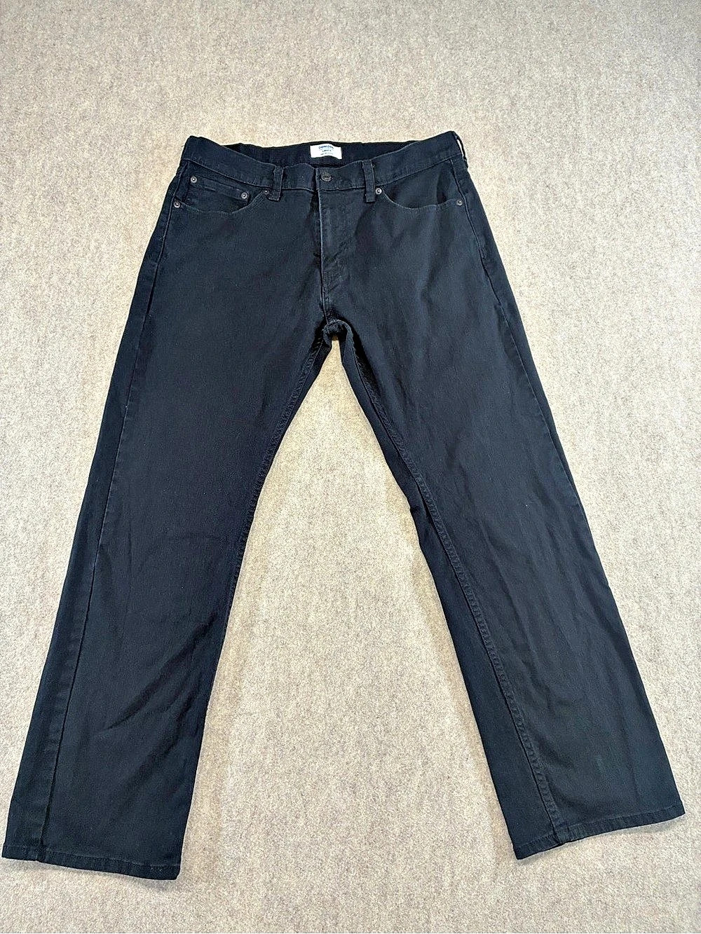 Denizen from Levi's Mens 34/30 285 Relaxed Straight Black Dark Wash Denim Jeans